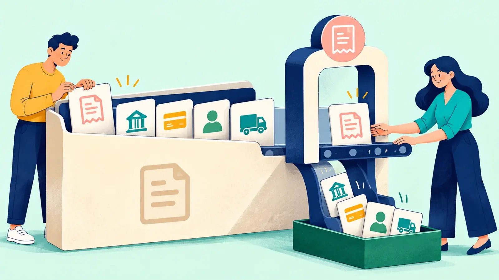 A parent transaction folio contains a filtered set of linked event cards.