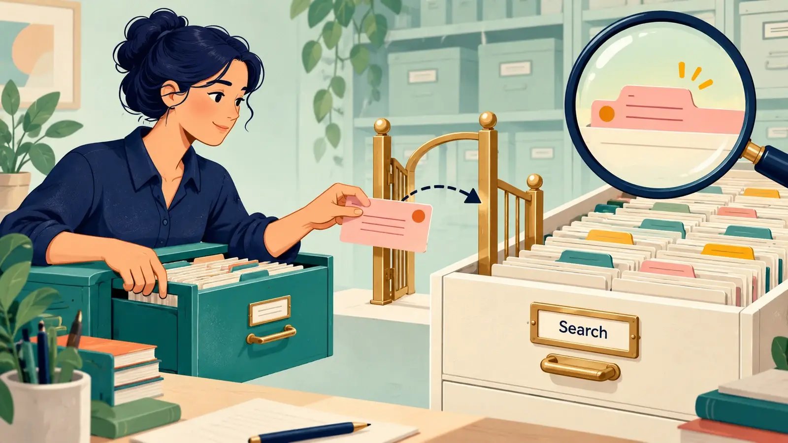 A custom record becomes visible in a searchable catalogue.