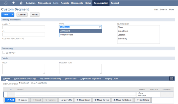 Custom Segment