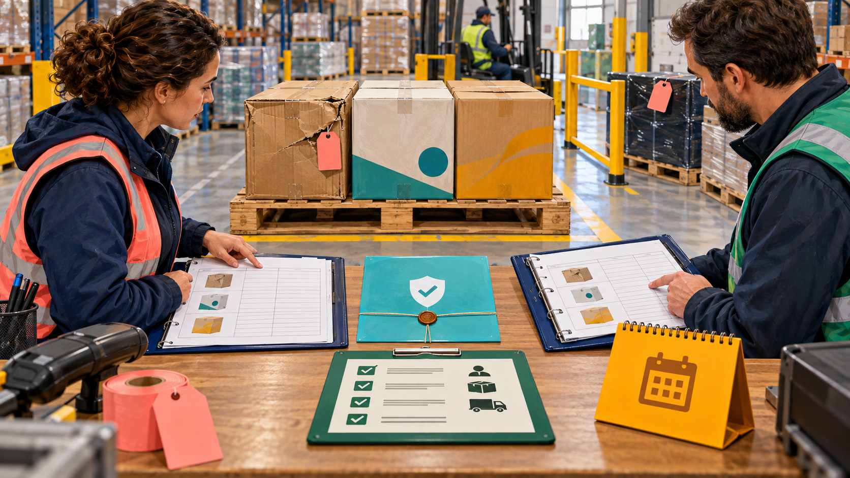 Warehouse supervisors compare matching stock records, a sealed snapshot and tagged exceptions before a 3PL handover.