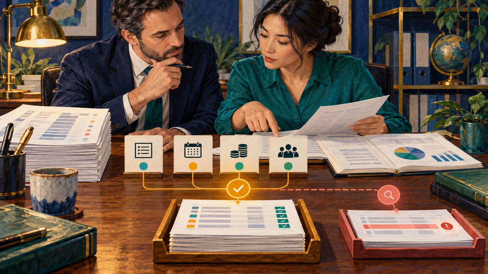 Finance and reporting colleagues compare query output with approved accounting population, period and currency evidence.