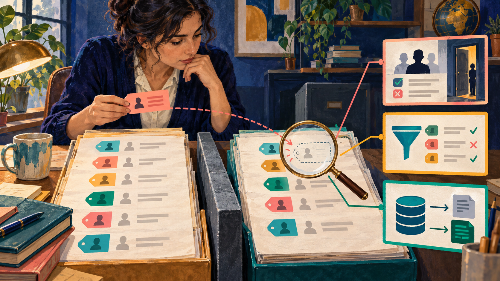 A data analyst traces a missing expected record across a reporting-source migration and reviews role and filter evidence.