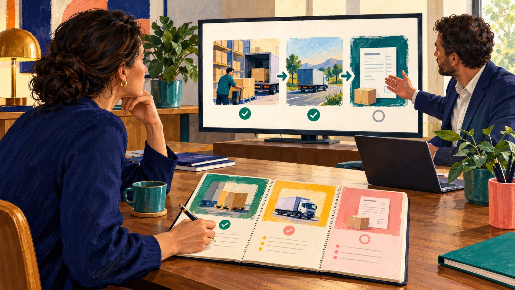 A buyer observes a partial-order demo and records shown, simulated and unresolved outcomes.