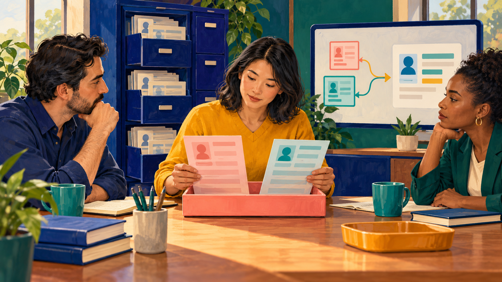 A steward routes vendor-record exceptions to field owners while resolving competing writers.