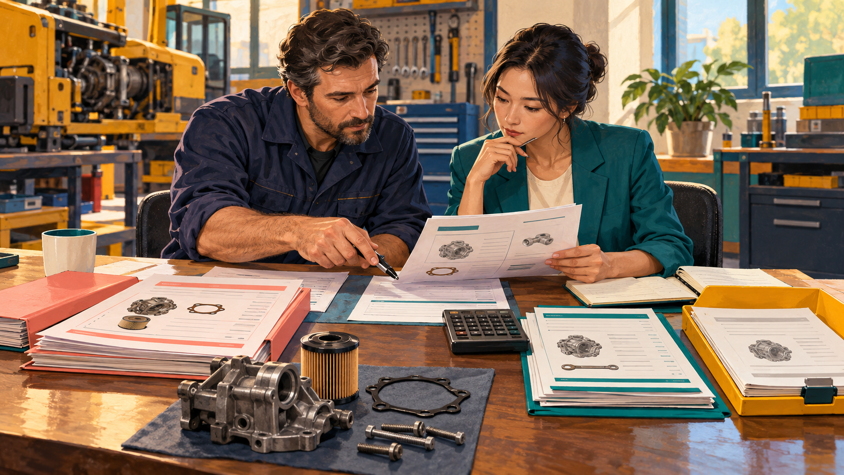 A repair job compares quoted and actual parts/labor cost with customer billing and a separate warranty claim.