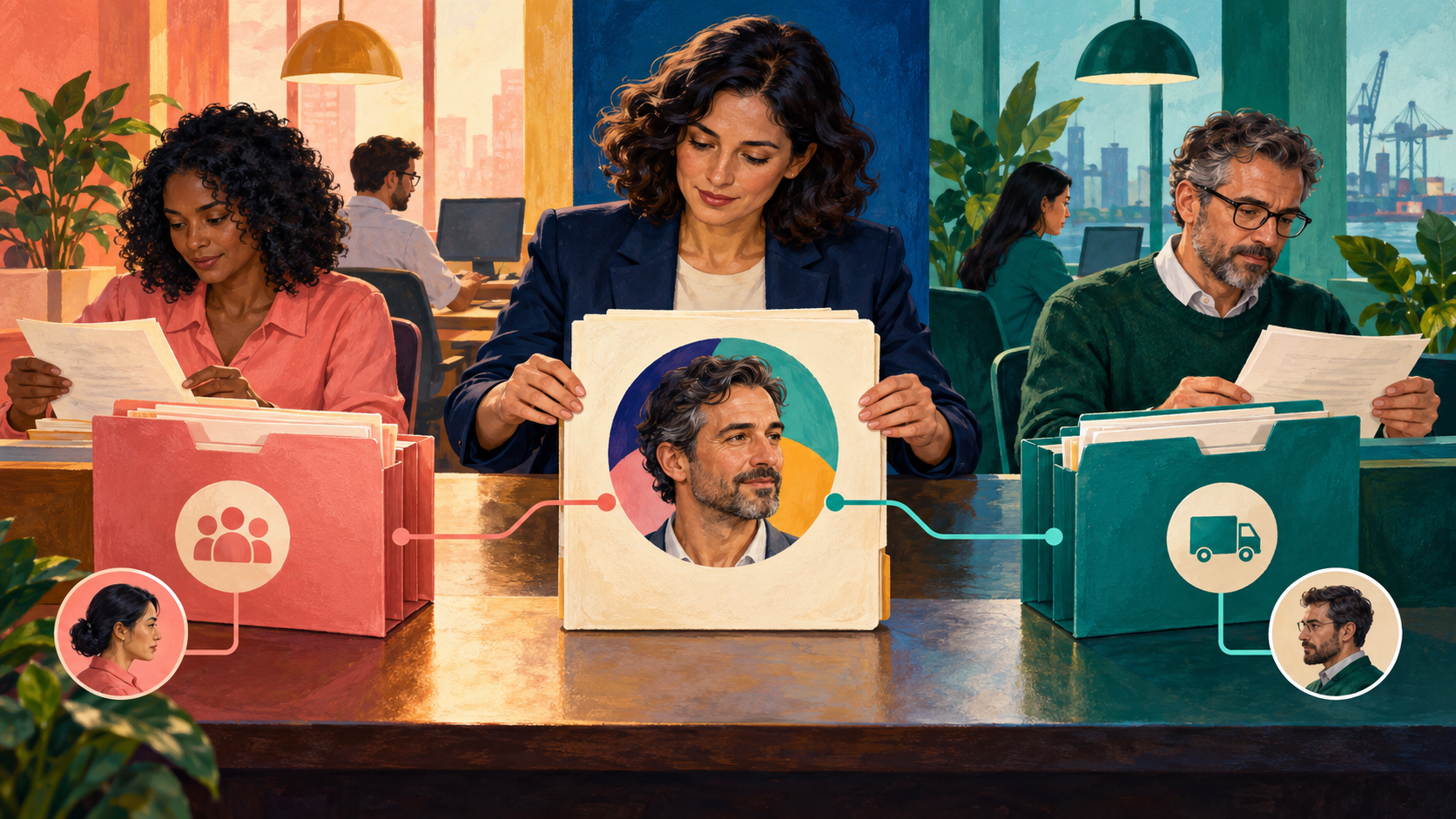 One shared counterparty connects to separately controlled customer/vendor activity in two subsidiaries.