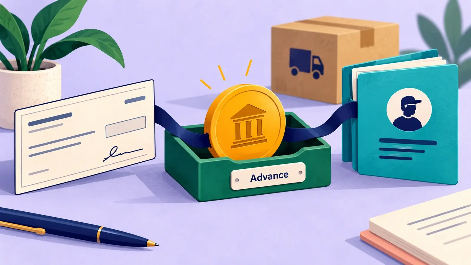 A vendor advance is held between its payment and matching credit record.