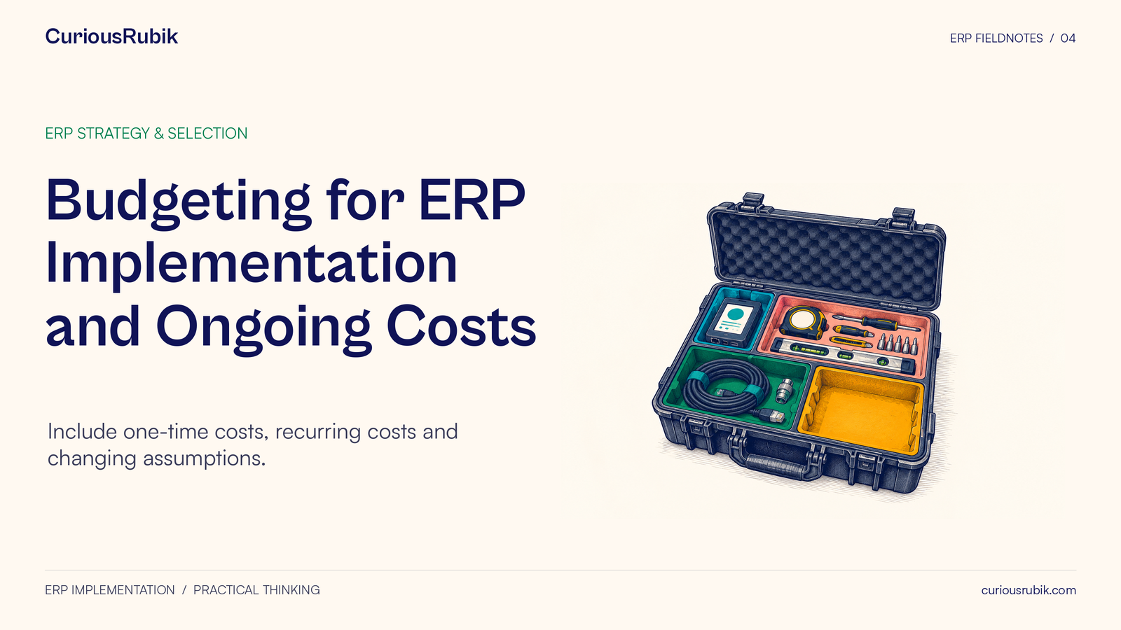 An open project case separates equipment, setup tools, maintenance supplies and an empty reserve compartment.