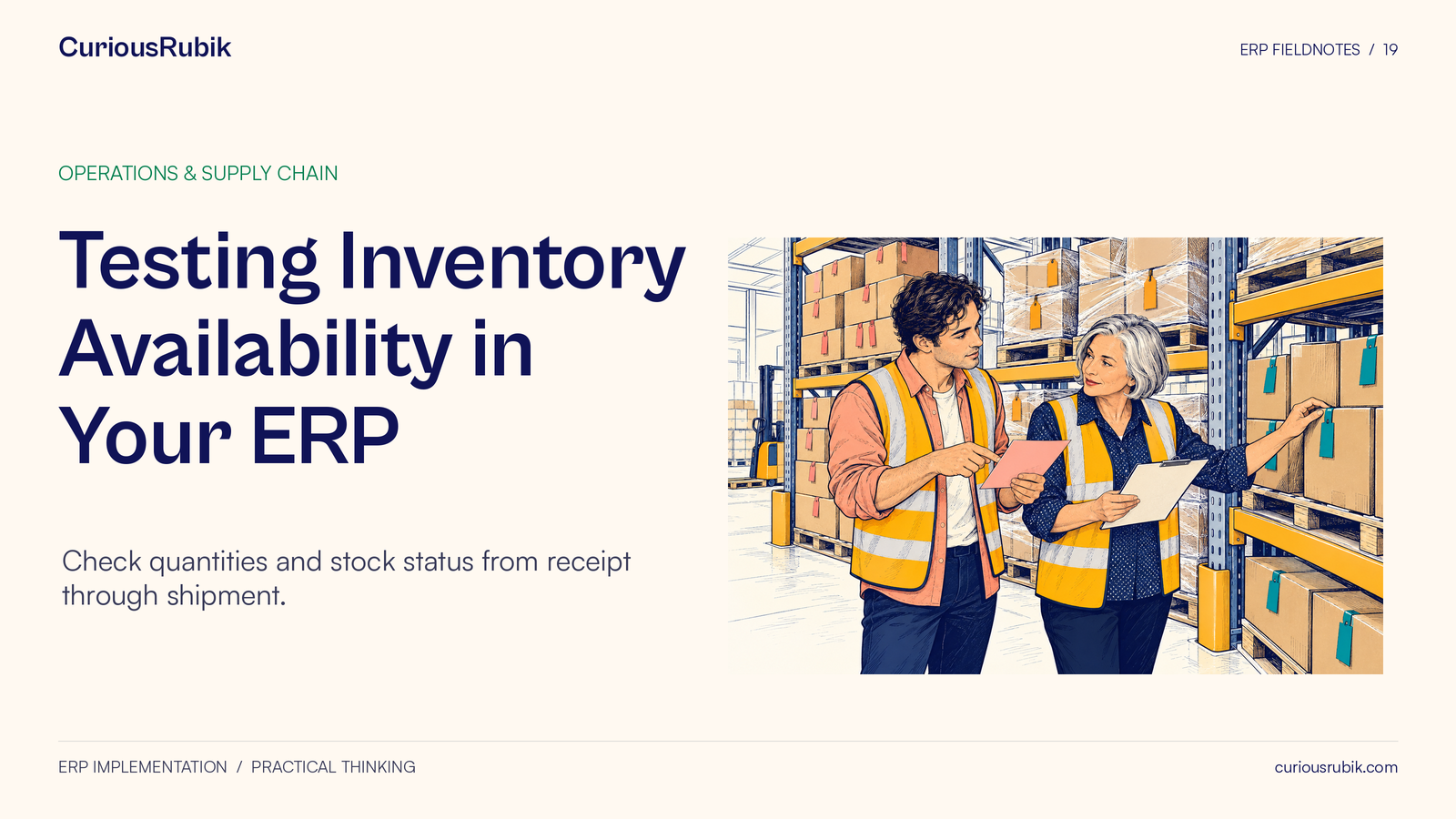 A sales coordinator and warehouse supervisor compare stock availability with a customer request.