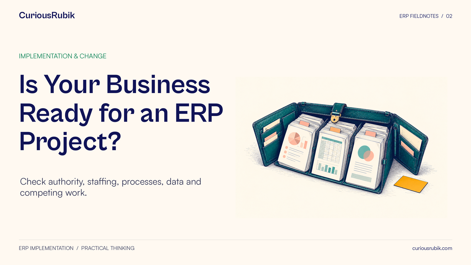 An open teal portfolio holds three groups of evidence beside a separate amber issue card.